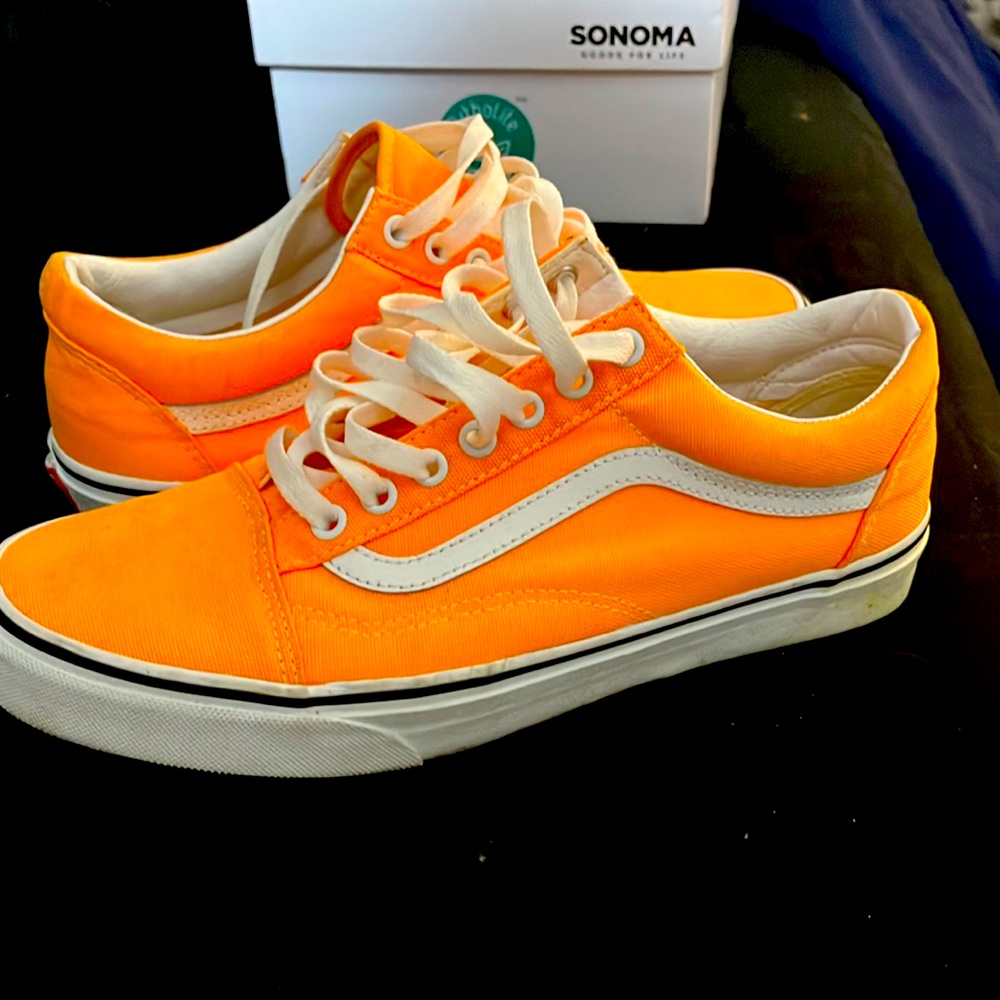 Orange cream vans. Barely worn size 9 men’s 10.5 women’s